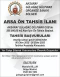 Aksaray Gülağaç Gülpınar OSB Arsa Ön Tahsis İlanı